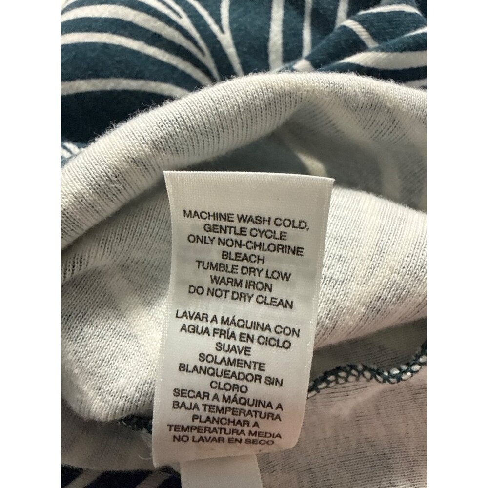 Chicos Womens V-Neck 3/4 Sleeve Top With Button Accent Size 3 Green Leaf Print - Picture 7 of 8